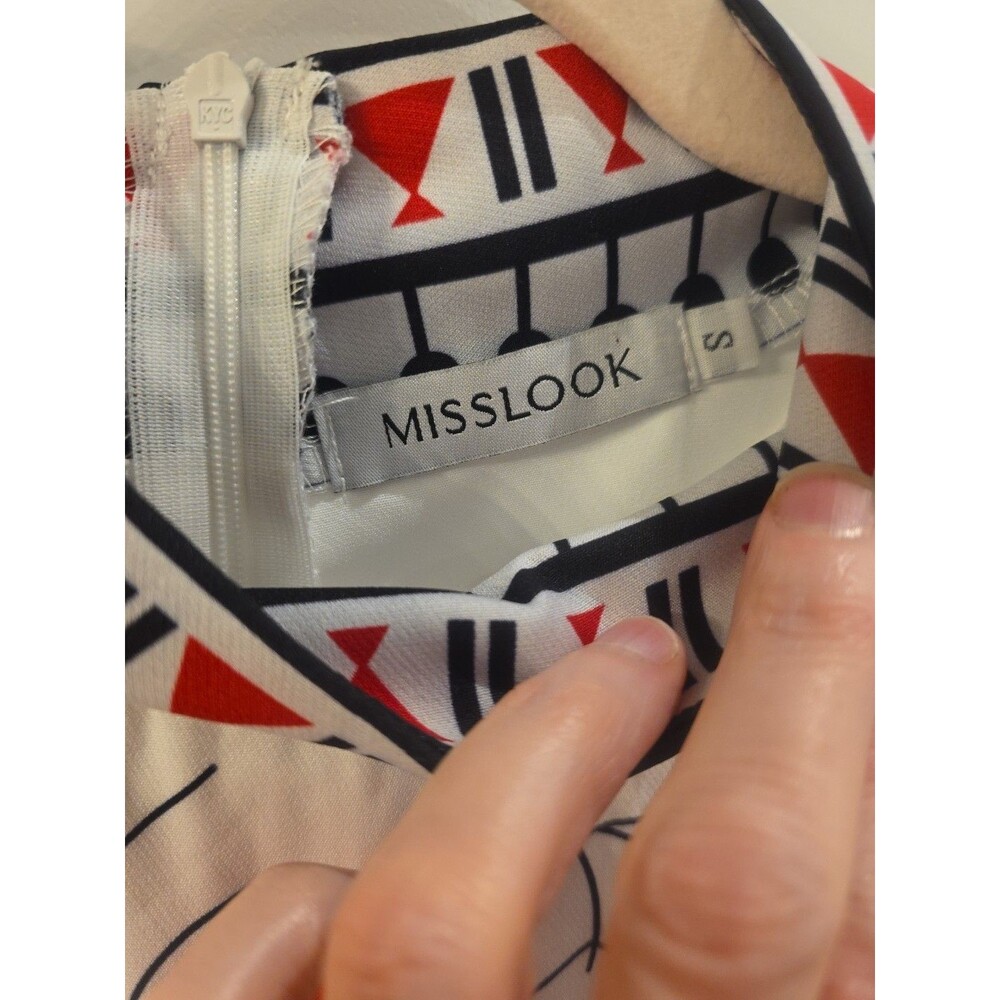 MISSLOOK S Cream Asian-Inspired Retro Mockneck Sleeveless‎ Wide Leg Jumpsuit - Picture 2 of 7